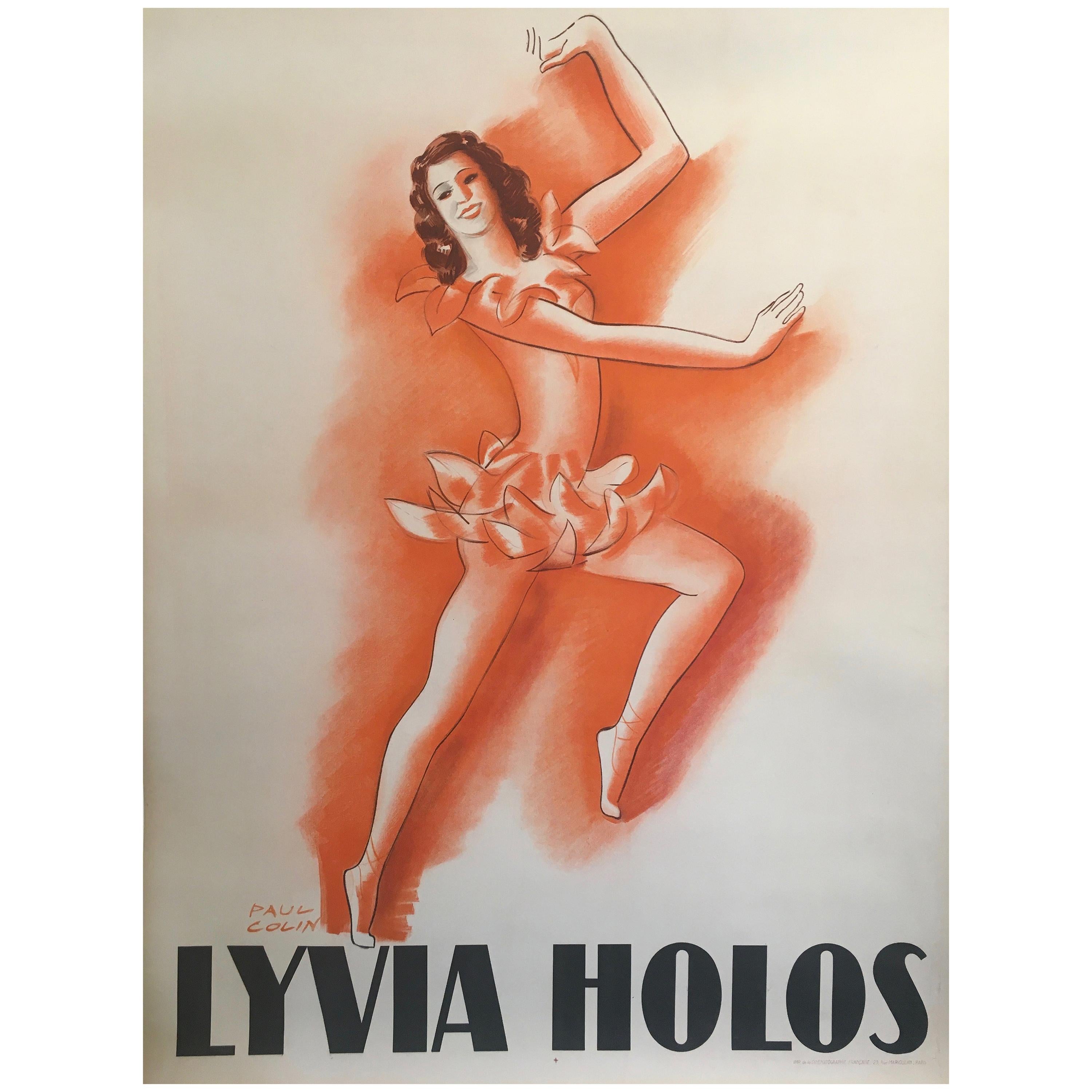 Mid-20th Century Original Vintage French Poster, 'Lyvia Holos' by Jean Colin