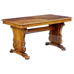 Vintage Mid-20th Century Ornate Birch Writing Table