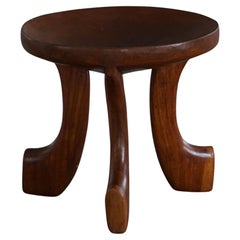 Mid-20th Century Oromo African Stool, Hand-Carved Wood, Tribal Style