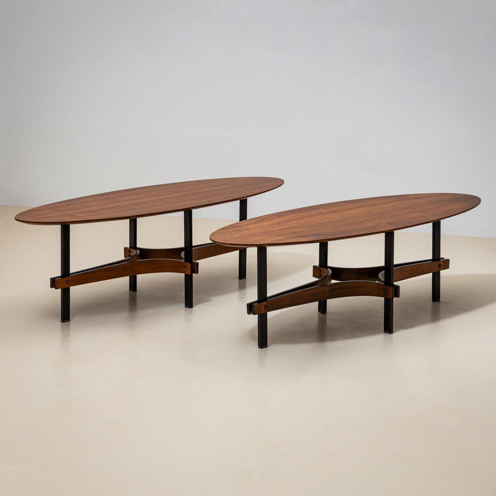 Mid-20th Century Oval Coffee Tables, attributed to Guglielmo Ulrich, Italy For Sale 1
