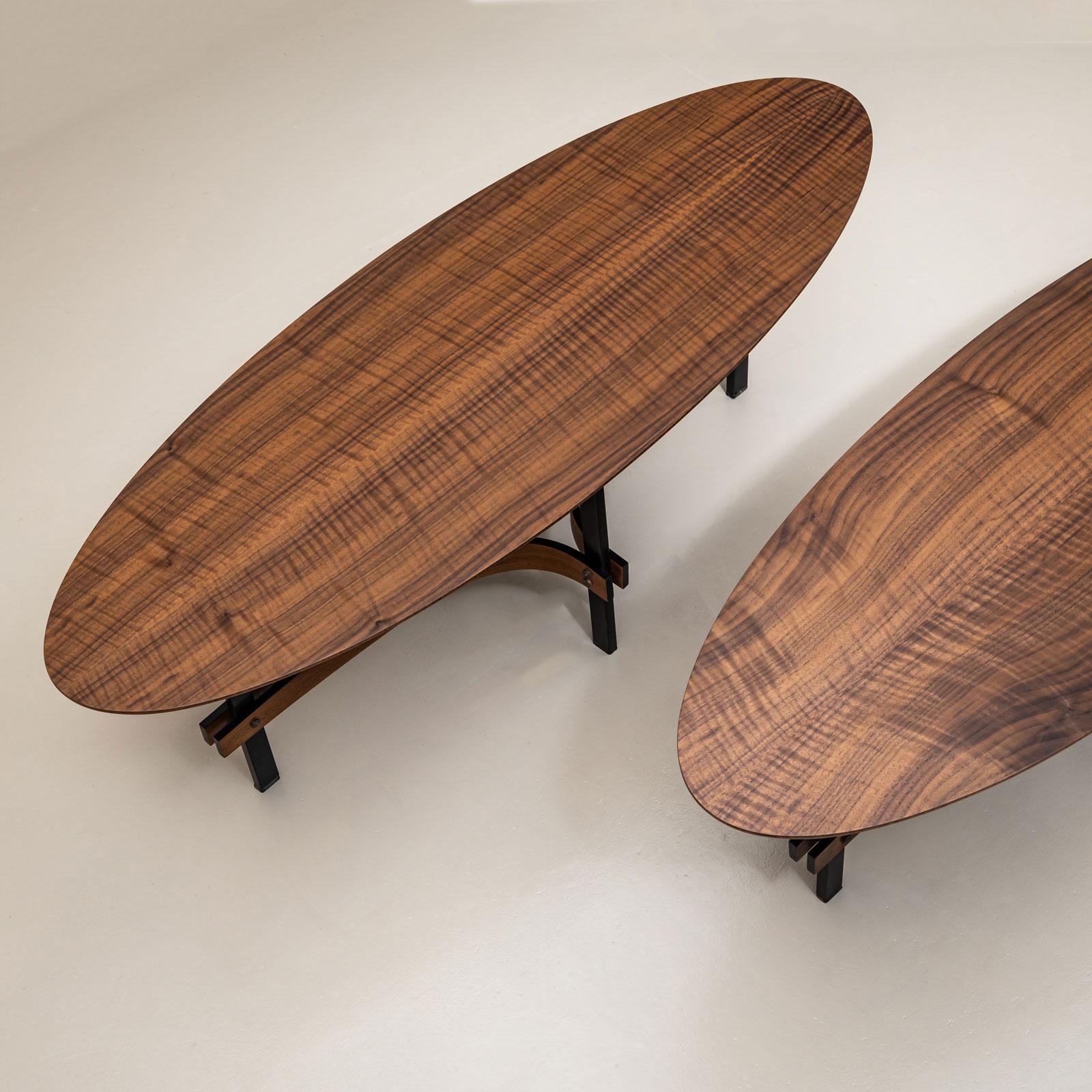 Mid-20th Century Oval Coffee Tables, attributed to Guglielmo Ulrich, Italy For Sale 3