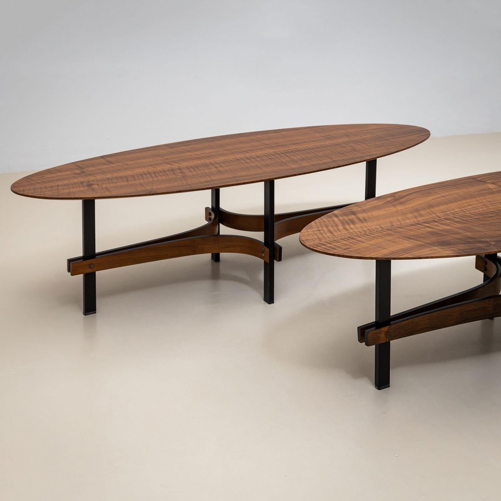 Mid-20th Century Oval Coffee Tables, attributed to Guglielmo Ulrich, Italy For Sale 4