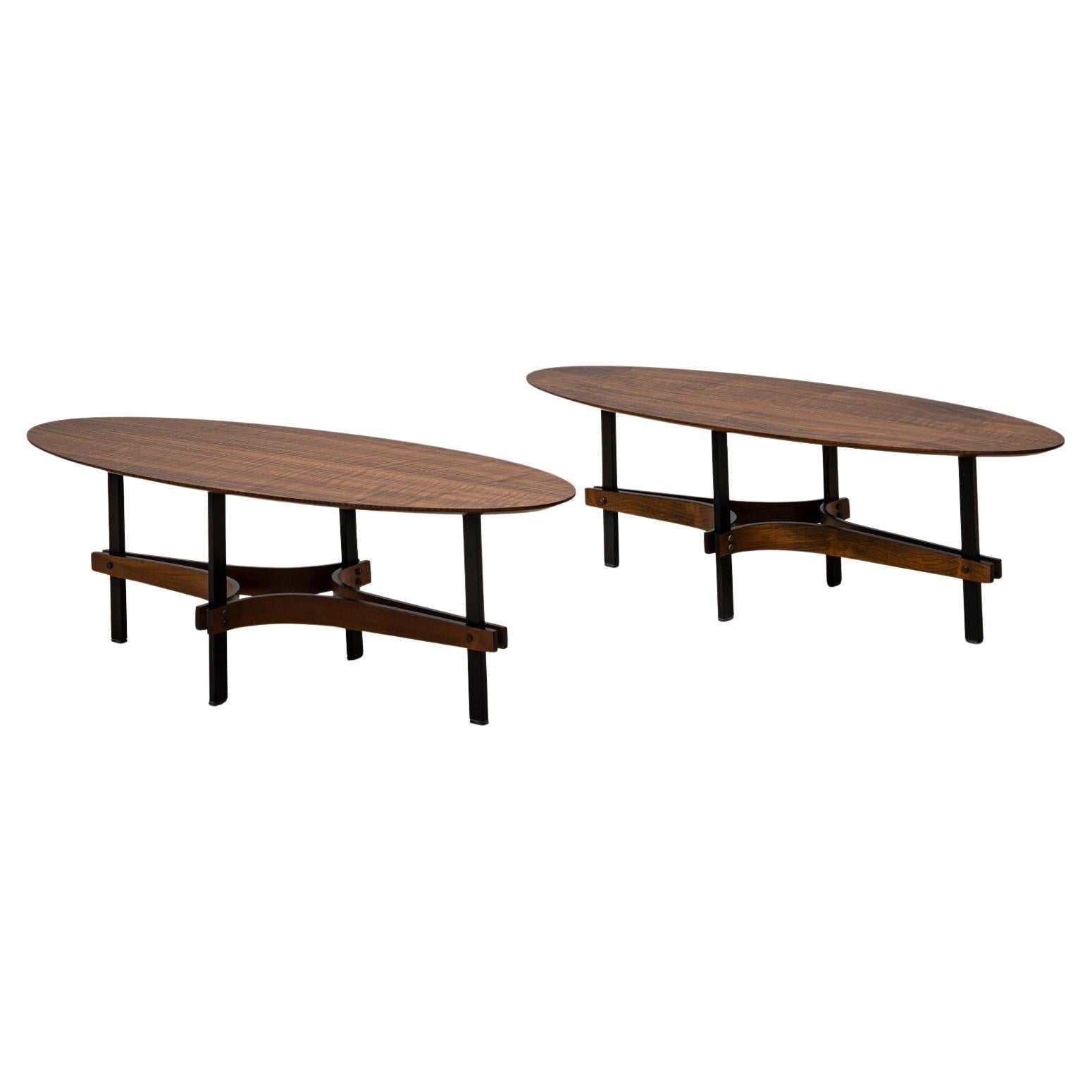 Mid-20th Century Oval Coffee Tables, attributed to Guglielmo Ulrich, Italy