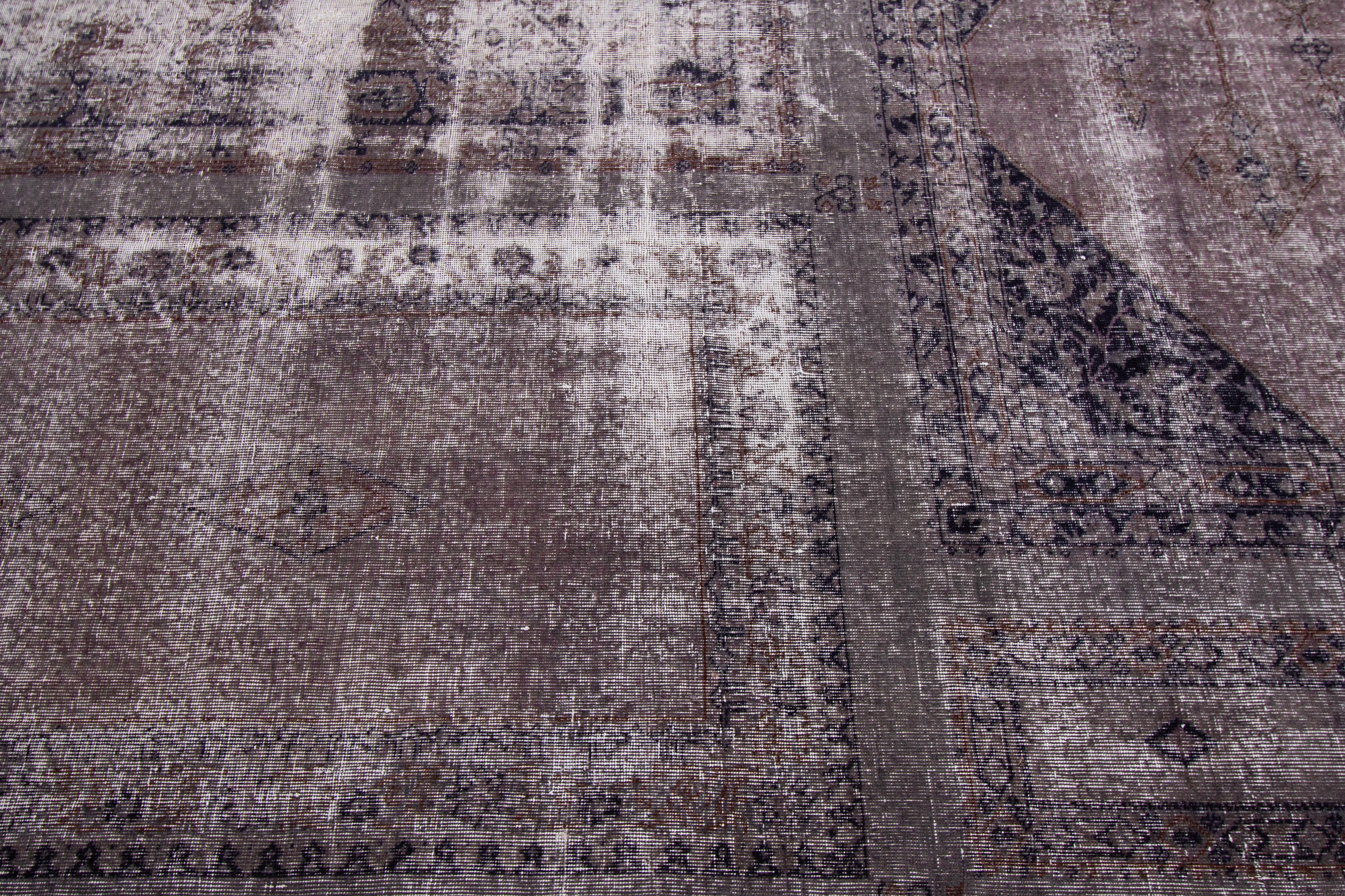 Mid-20th Century Oversize Vintage Overdyed Wool Rug For Sale 4