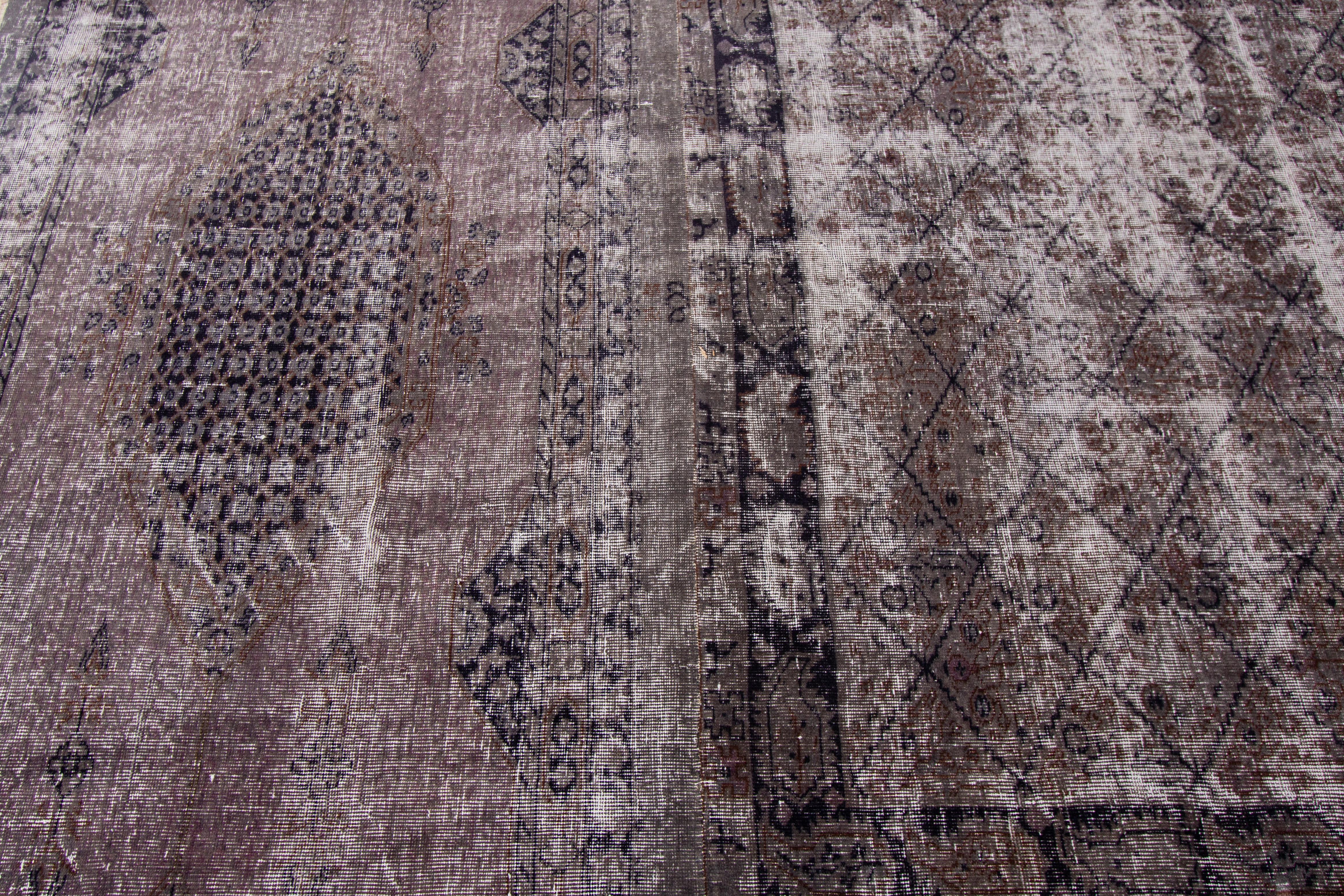 Mid-20th Century Oversize Vintage Overdyed Wool Rug For Sale 2