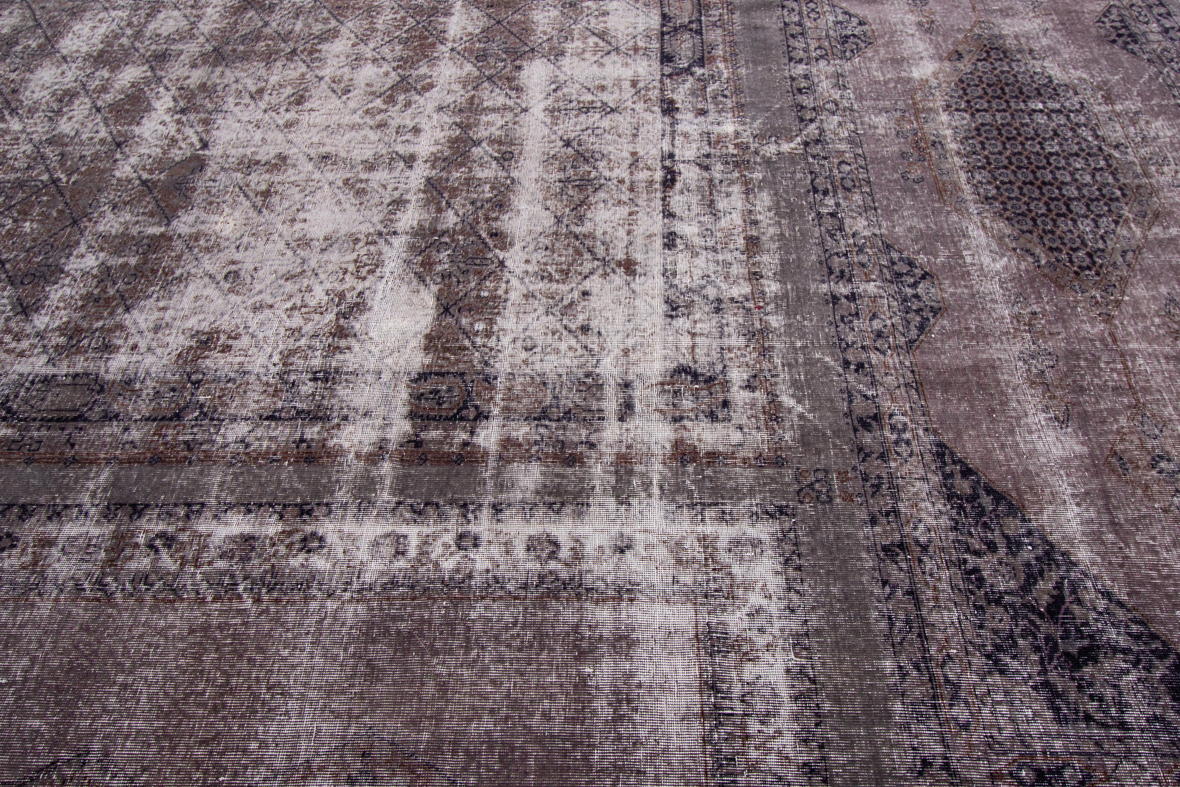 Mid-20th Century Oversize Vintage Overdyed Wool Rug For Sale 3