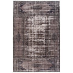 Mid-20th Century Oversize Vintage Overdyed Wool Rug