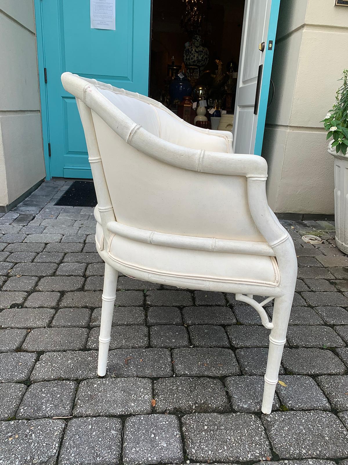 Mid-20th Century Painted Bamboo Settee with Custom Finish In Good Condition In Atlanta, GA