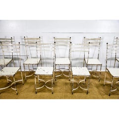 Mid 20th Century Painted Metal Bistro Chairs - Set of 12
