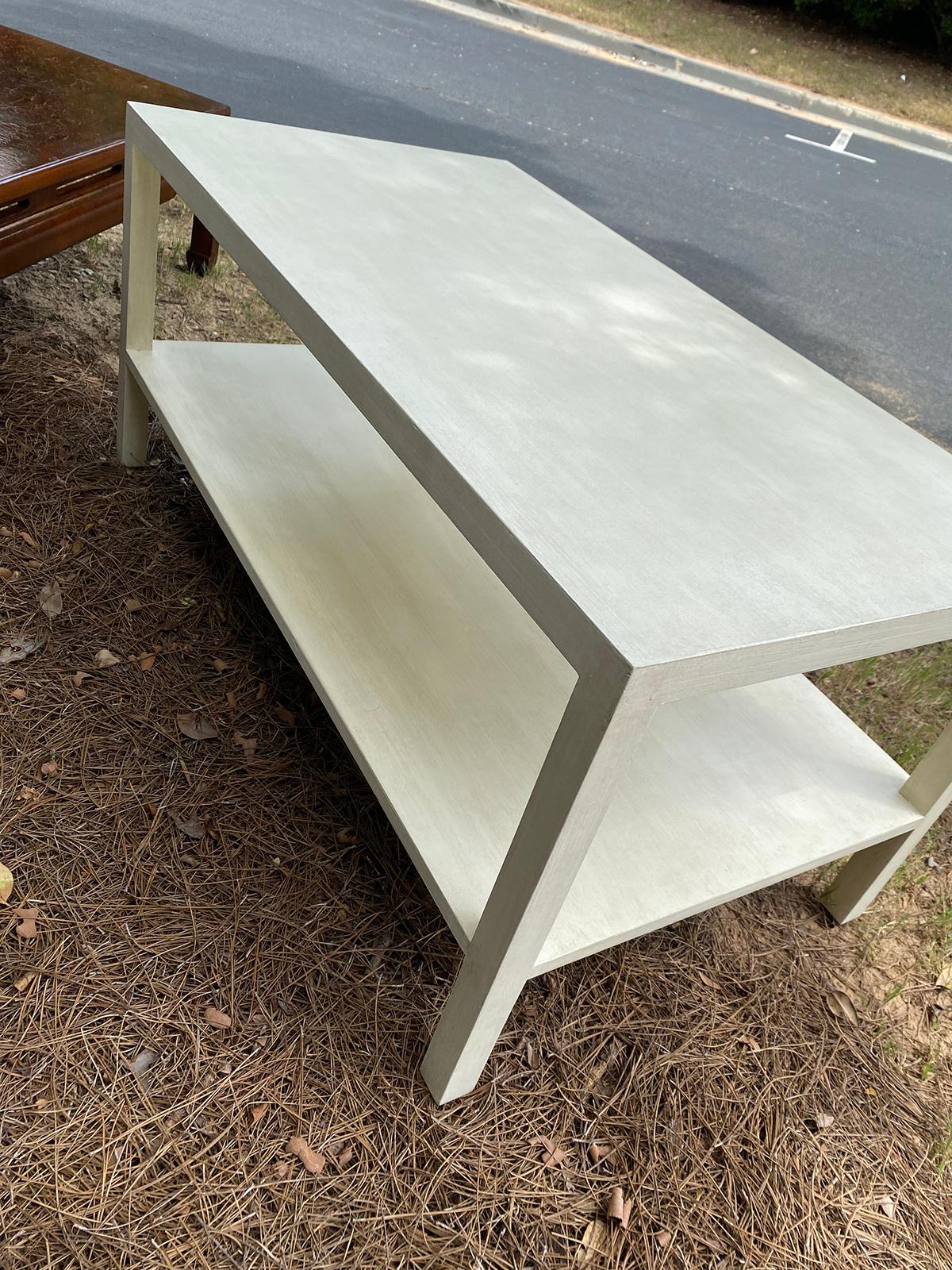 Mid-20th Century Painted Two-Tier Coffee Table, Custom Finish For Sale 5