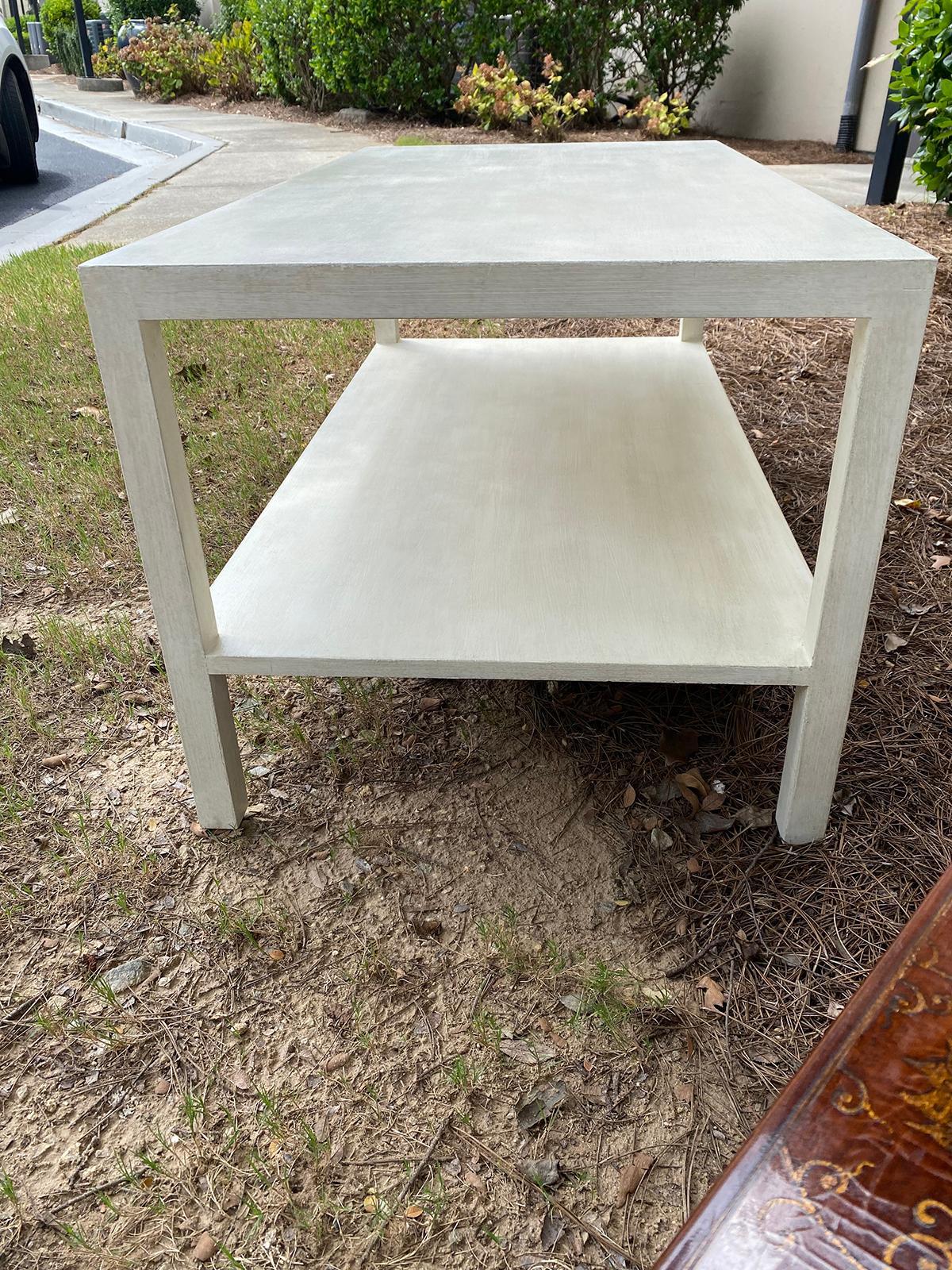 Mid-20th Century Painted Two-Tier Coffee Table, Custom Finish For Sale 1