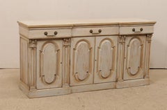 A six ft long Painted Buffet w/ Corinthian Column Accents from the Mid 20th C