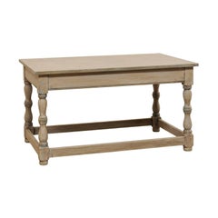 Mid-20th Century Painted Wood Coffee Table with Turned Legs from France