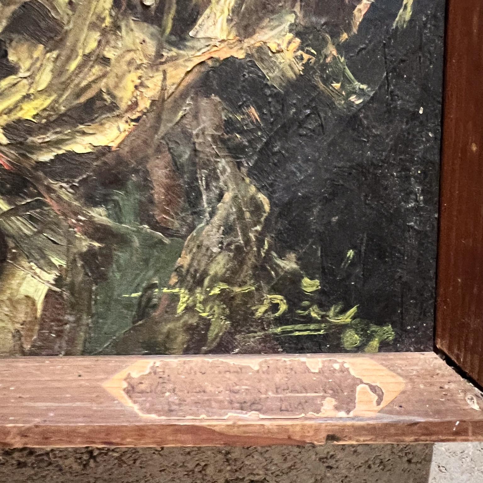 Pittura della metà del XX secolo Uccelli pulcini Natura morta Impressionista Olio su tela in vendita 3