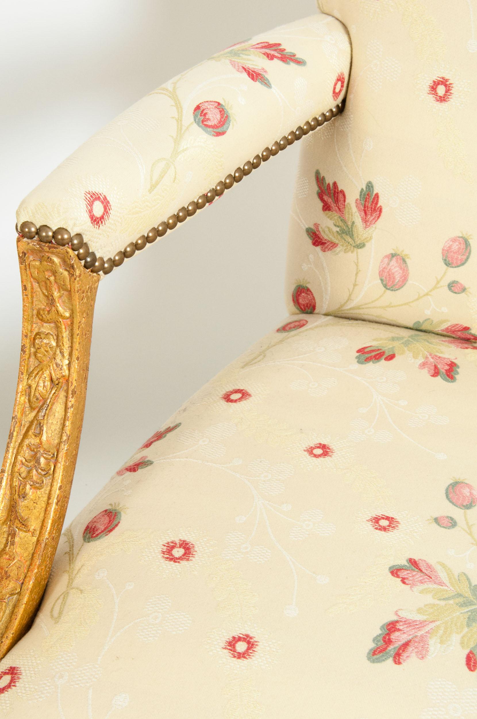 20th Century Giltwood Frame George II Style Armchairs