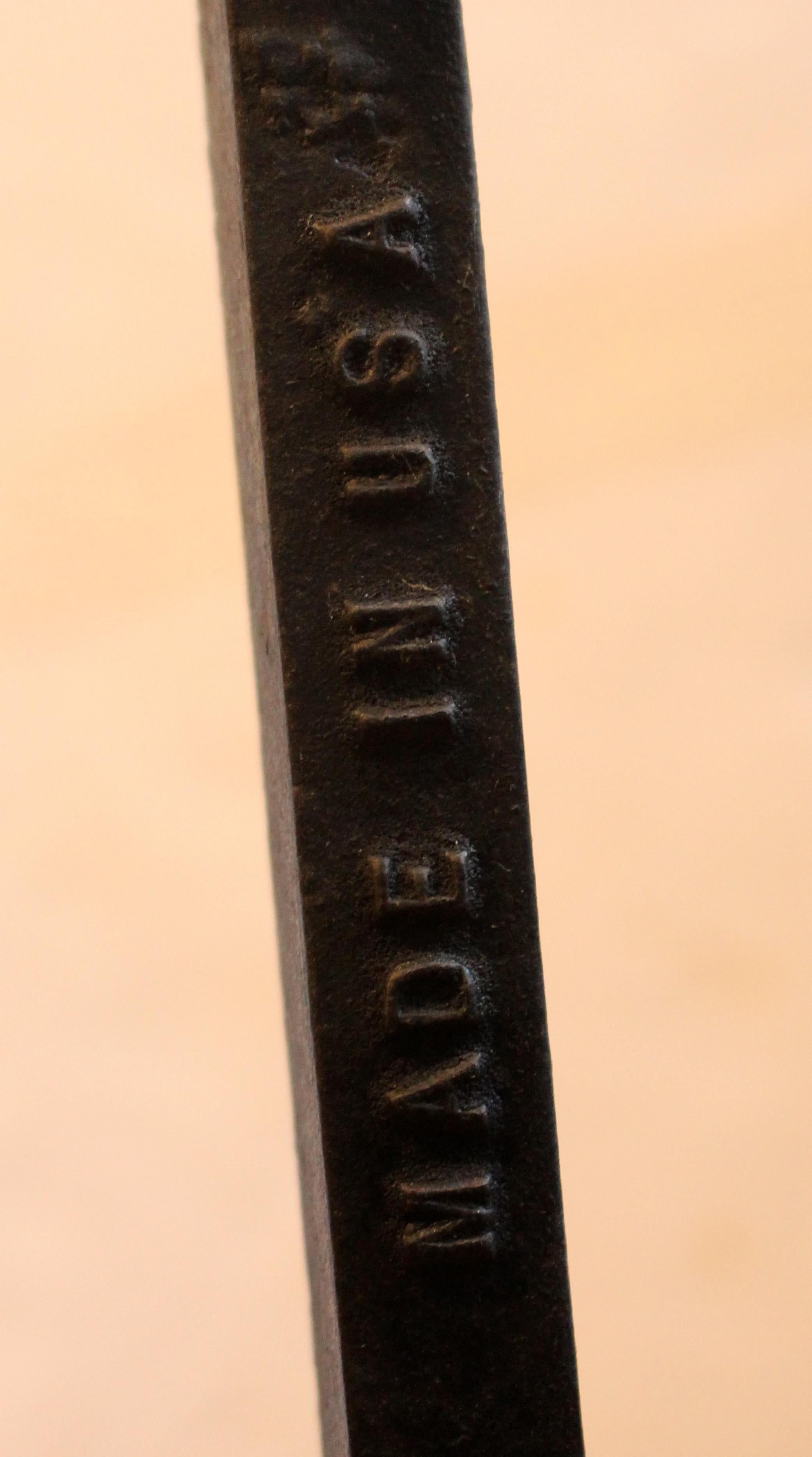 Mid-20th Century Pair of American Brass Andirons For Sale 3