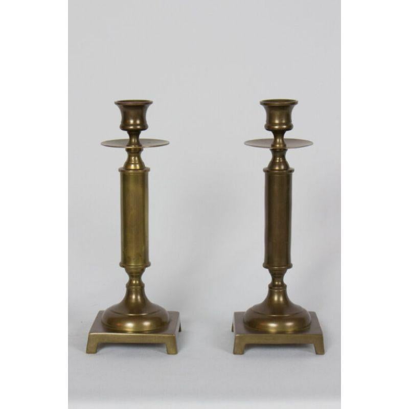 Indian Mid 20th Century Pair of Brass Candlesticks For Sale