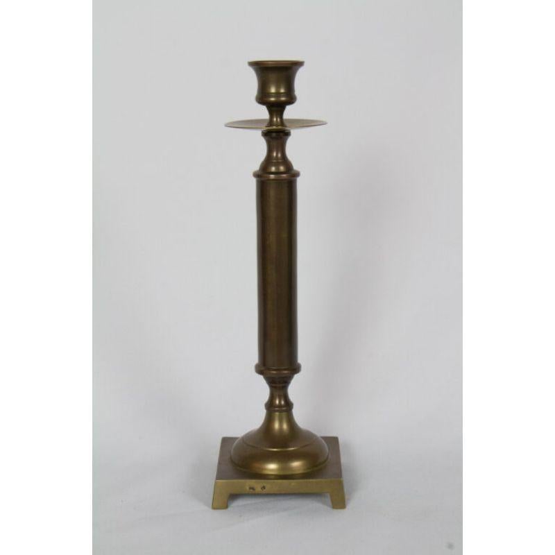 Mid 20th Century Pair of Brass Candlesticks In Excellent Condition For Sale In Canton, MA