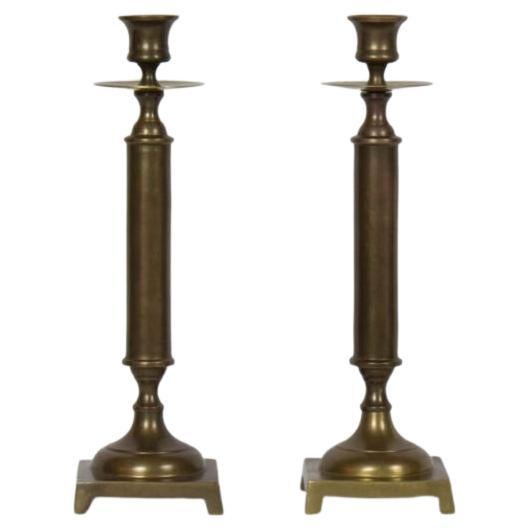 Mid 20th Century Pair of Brass Candlesticks For Sale