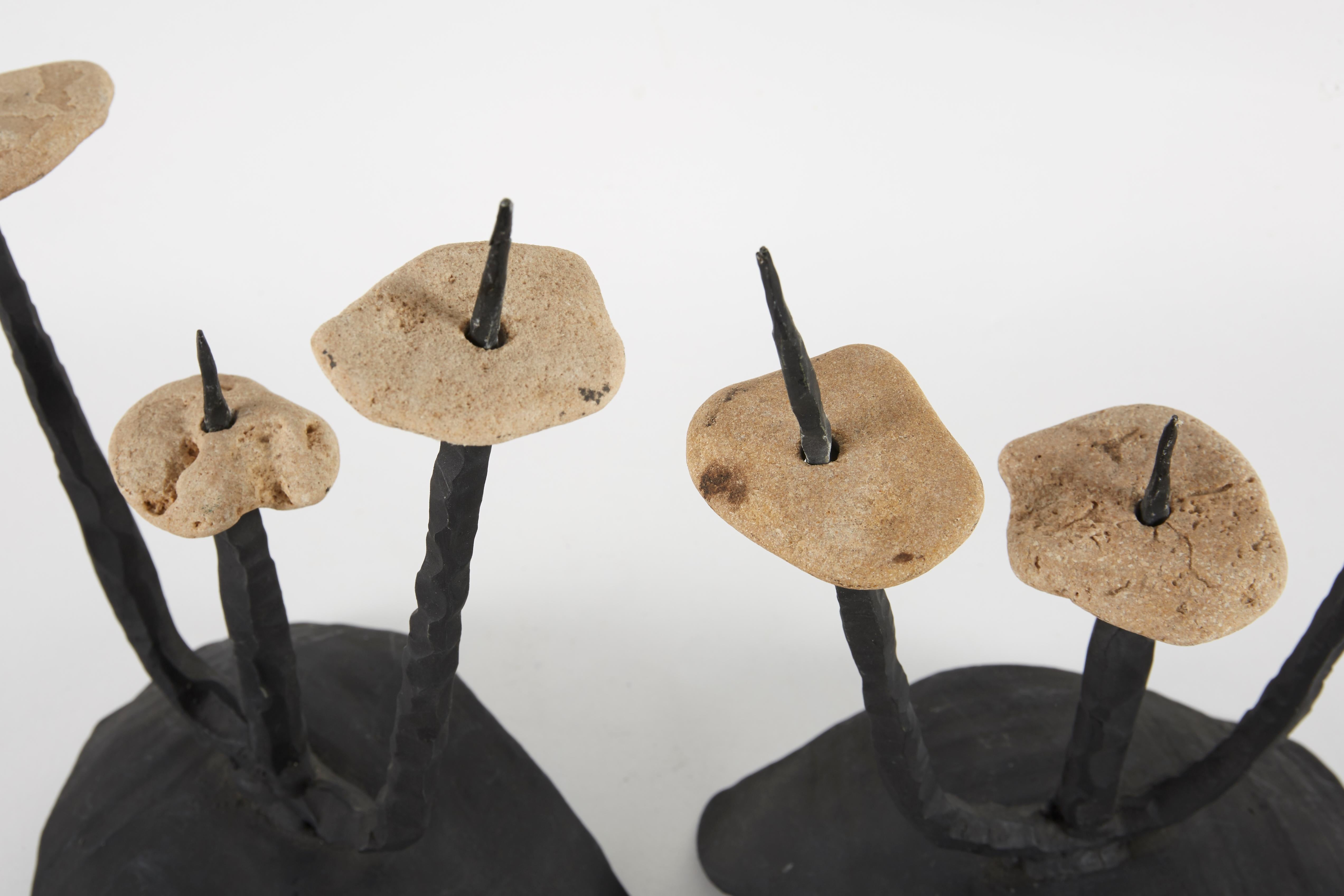 Mid-20th Century Pair of Brutalist Candleholders/Sculptures by David Palombo For Sale 1