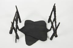 Paire de serre-livres brutalistes en fer du milieu du 20e siècle par David Palombo