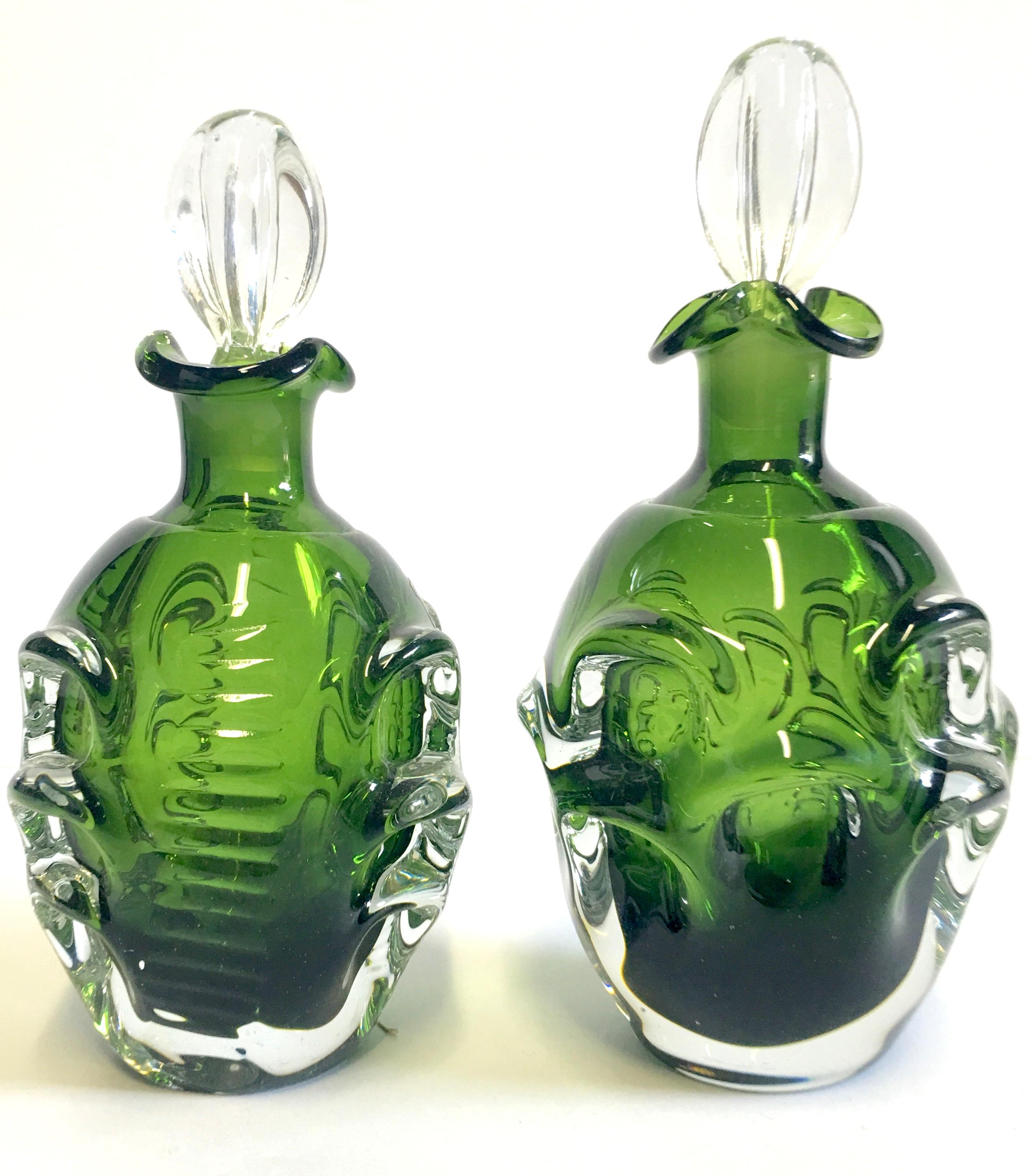 Mid-Century Modern Mid-20th Century Pair of Crystal Swedish Liquor Decanters by Bo Borgstrom-Aseda