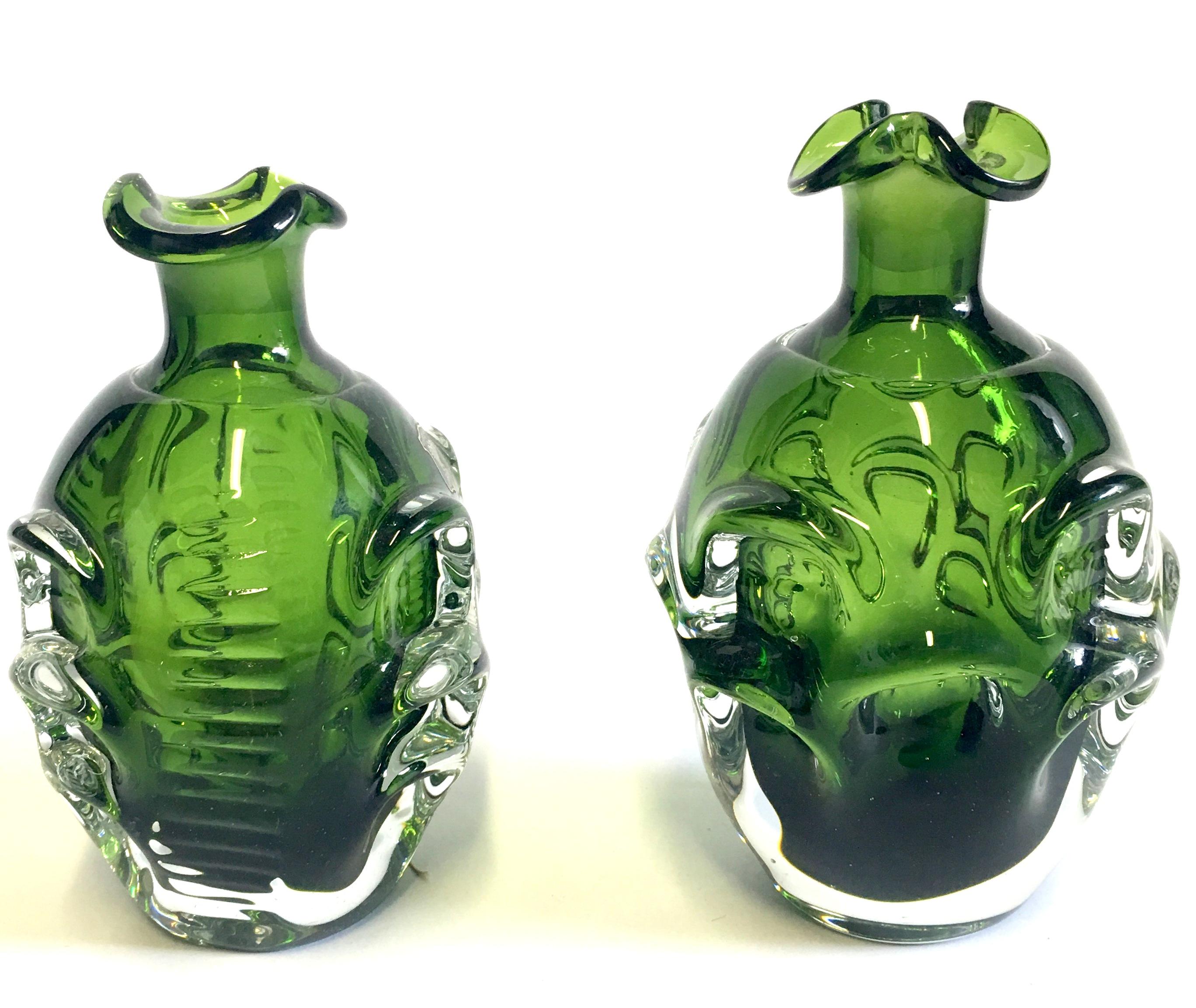 Mid-20th Century Pair of Crystal Swedish Liquor Decanters by Bo Borgstrom-Aseda In Good Condition In West Palm Beach, FL