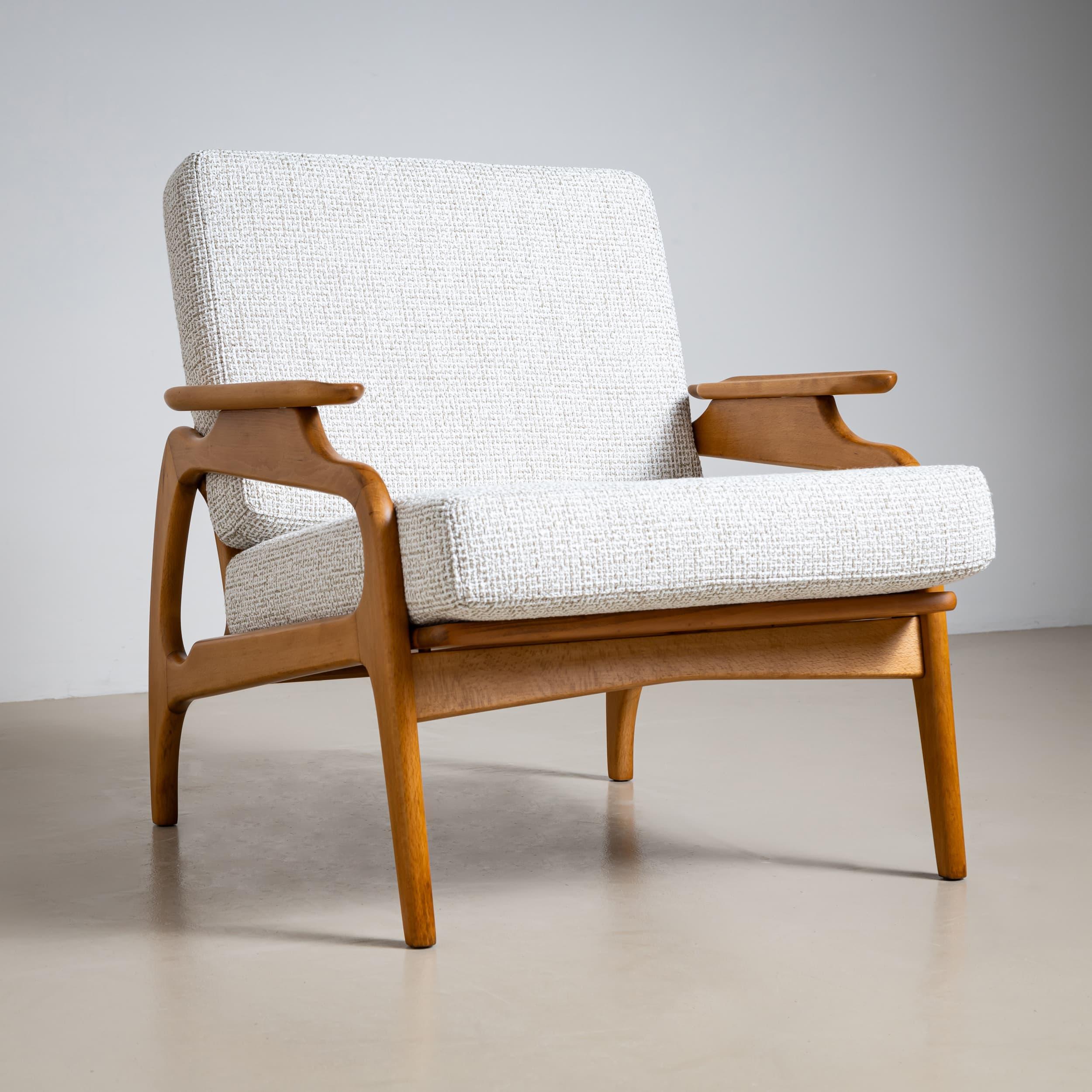 Tissu Paire de chaises longues danoises du milieu du 20e siècle en vente
