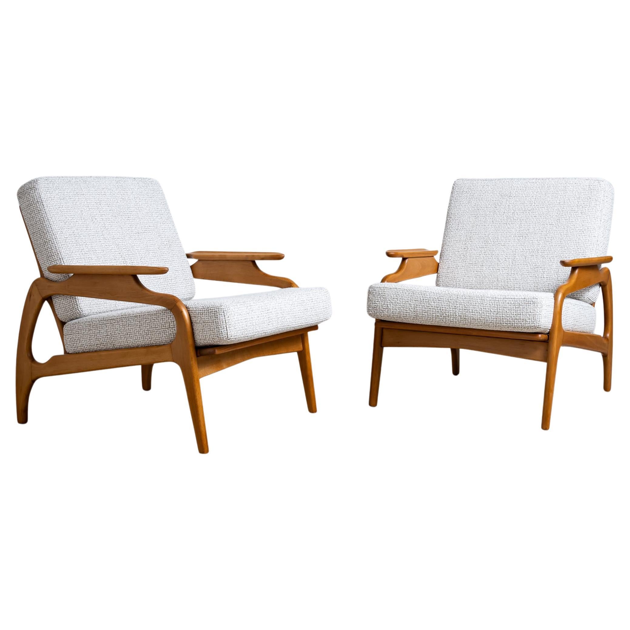 Mid-20th Century Pair of Danish Lounge Chairs