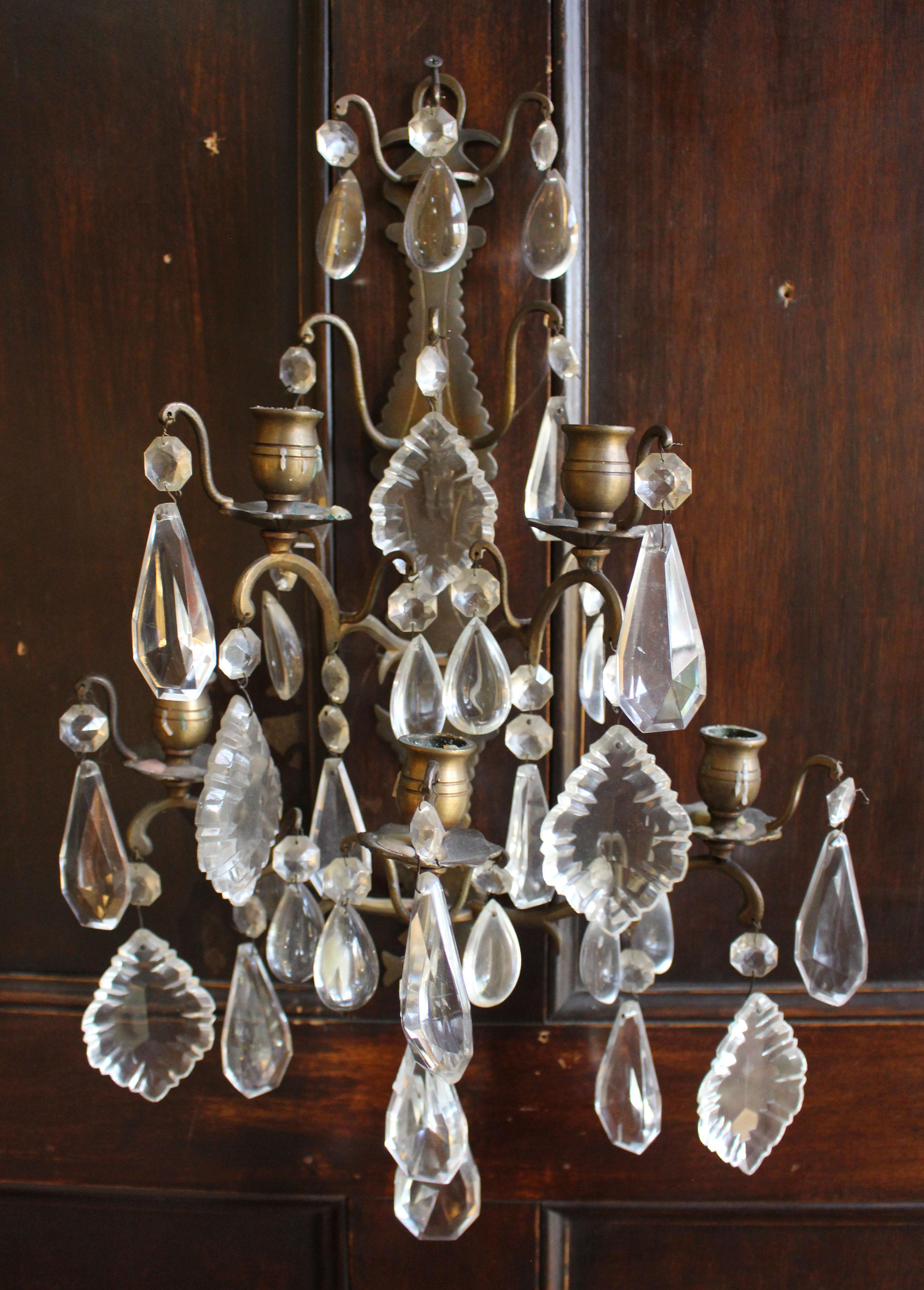 Baroque Mid-20th Century Pair of French 5-Light Wall Sconces