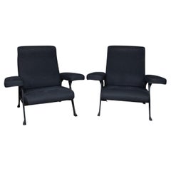 Mid 20th Century Pair Of Italian Lounge Chairs By Roberto Menghi c.1959