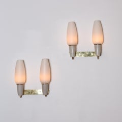 Mid-20th Century Pair of Italian Modernist wall scones.