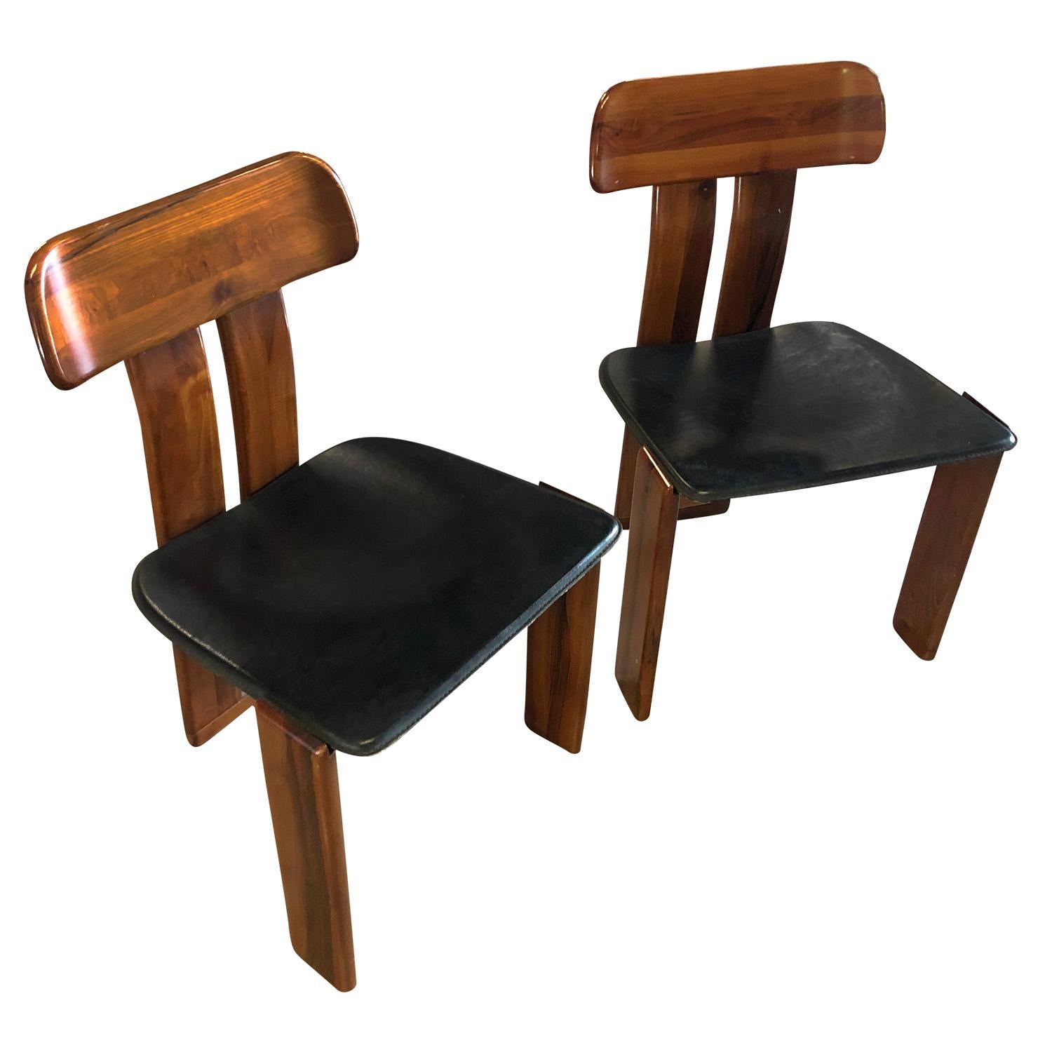 Mid-Century Modern 20th Century Pair of Italian Side Chairs by Tobia Scarpa