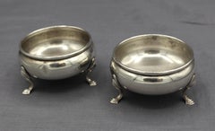 Ein Paar offene Salzstreuer von Ellmore Silver Company aus der Mitte des 20. Jahrhunderts