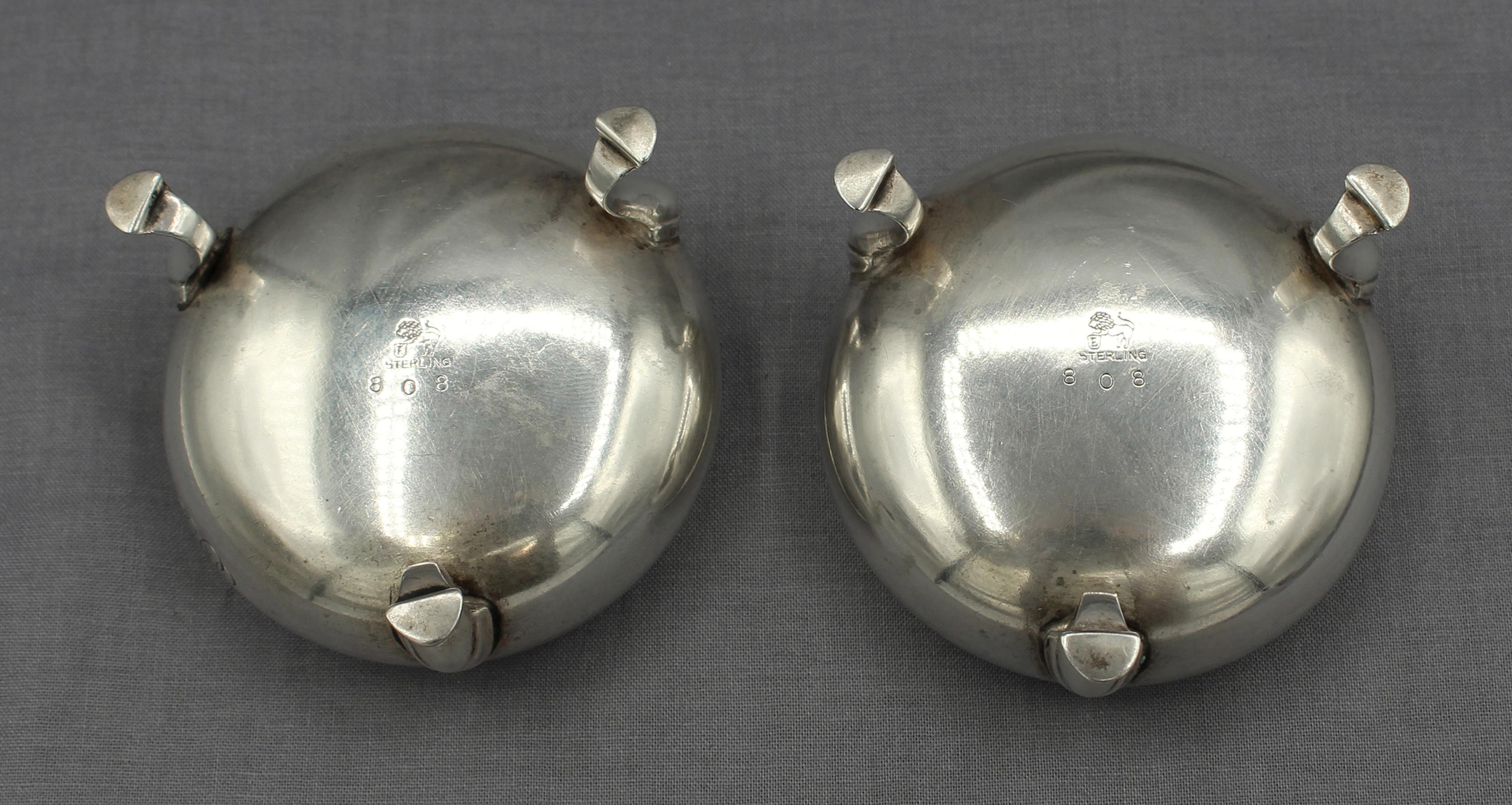 Mid-20th Century Pair of Open Master Salts by Ellmore Silver Company In Good Condition In Chapel Hill, NC