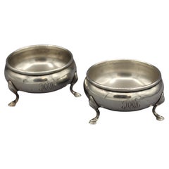 Mid-20th Century Pair of Open Master Salts by Ellmore Silver Company