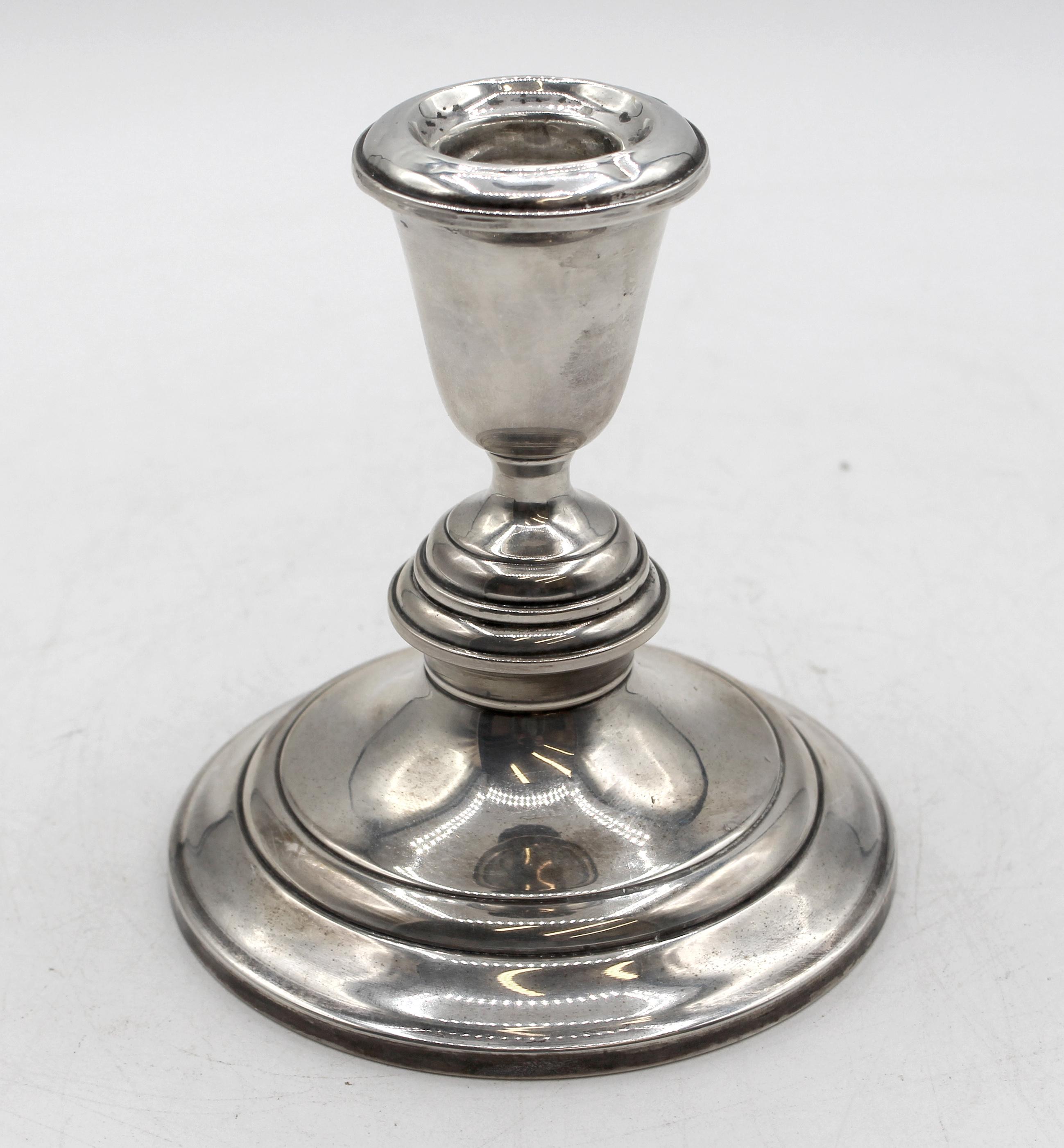 Mid-20th Century Pair of Sterling 5-Light Candelabras by Newport Silver Co. In Good Condition In Chapel Hill, NC