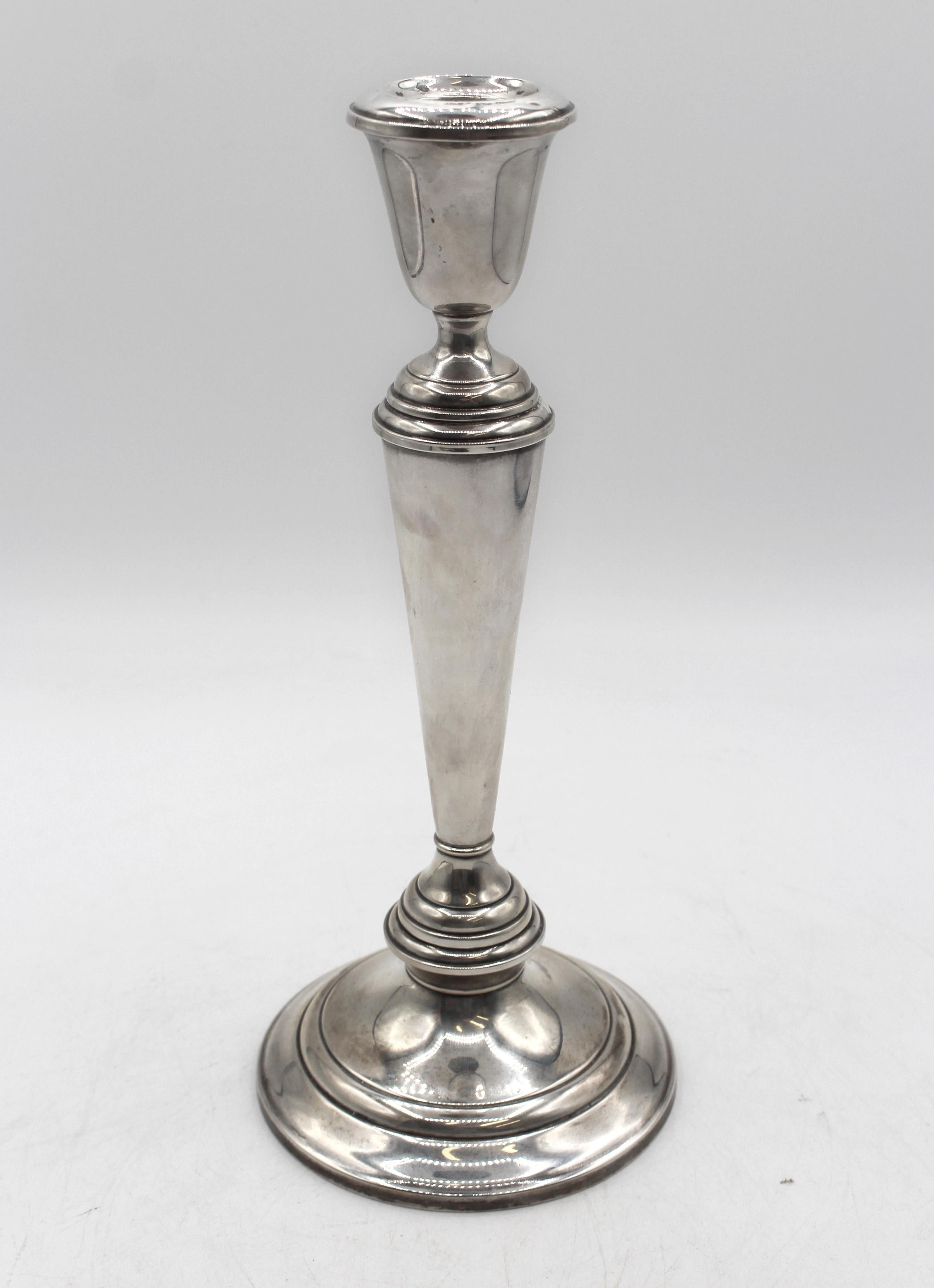 Sterling Silver Mid-20th Century Pair of Sterling 5-Light Candelabras by Newport Silver Co.