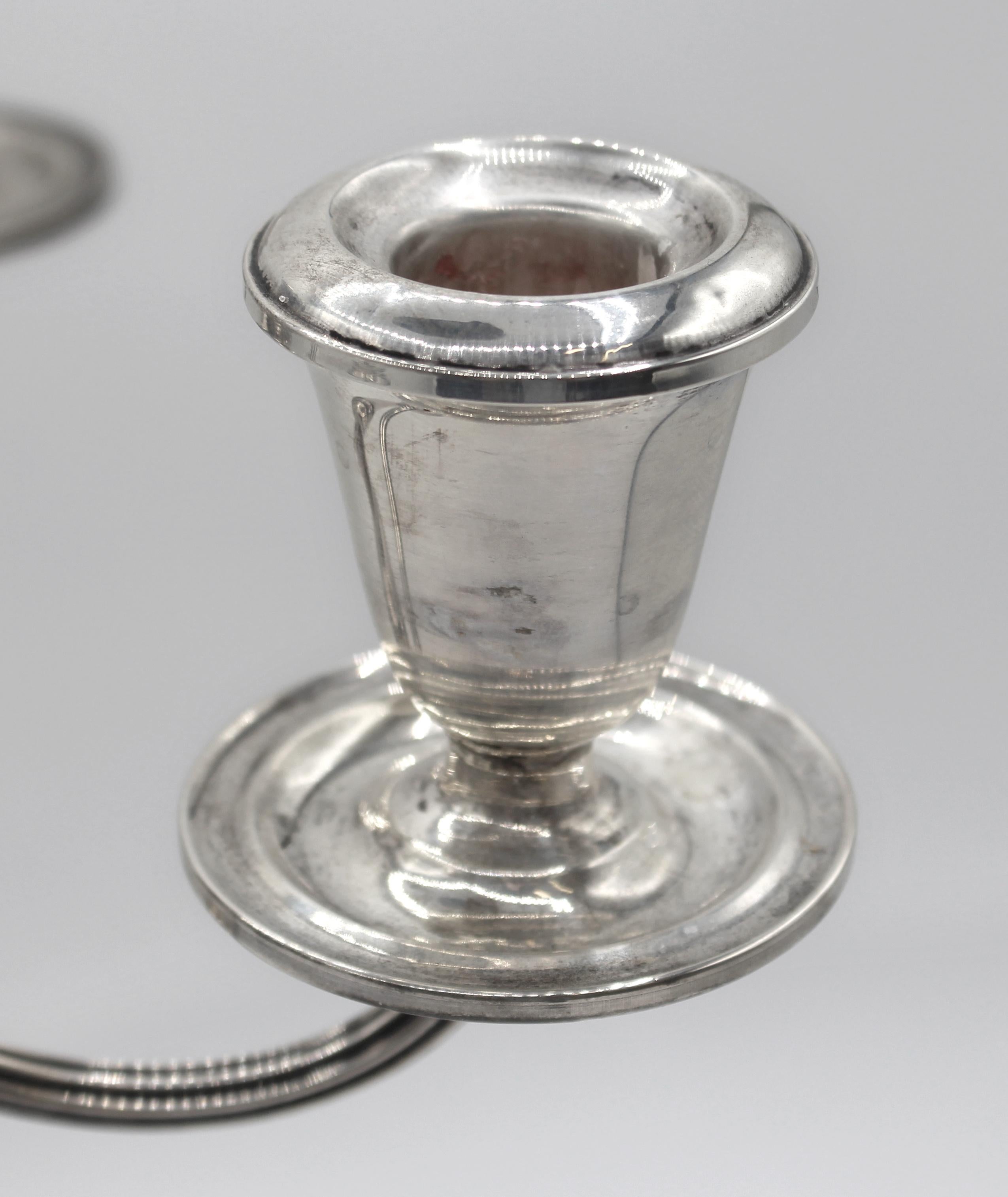 Mid-20th Century Pair of Sterling 5-Light Candelabras by Newport Silver Co. 2
