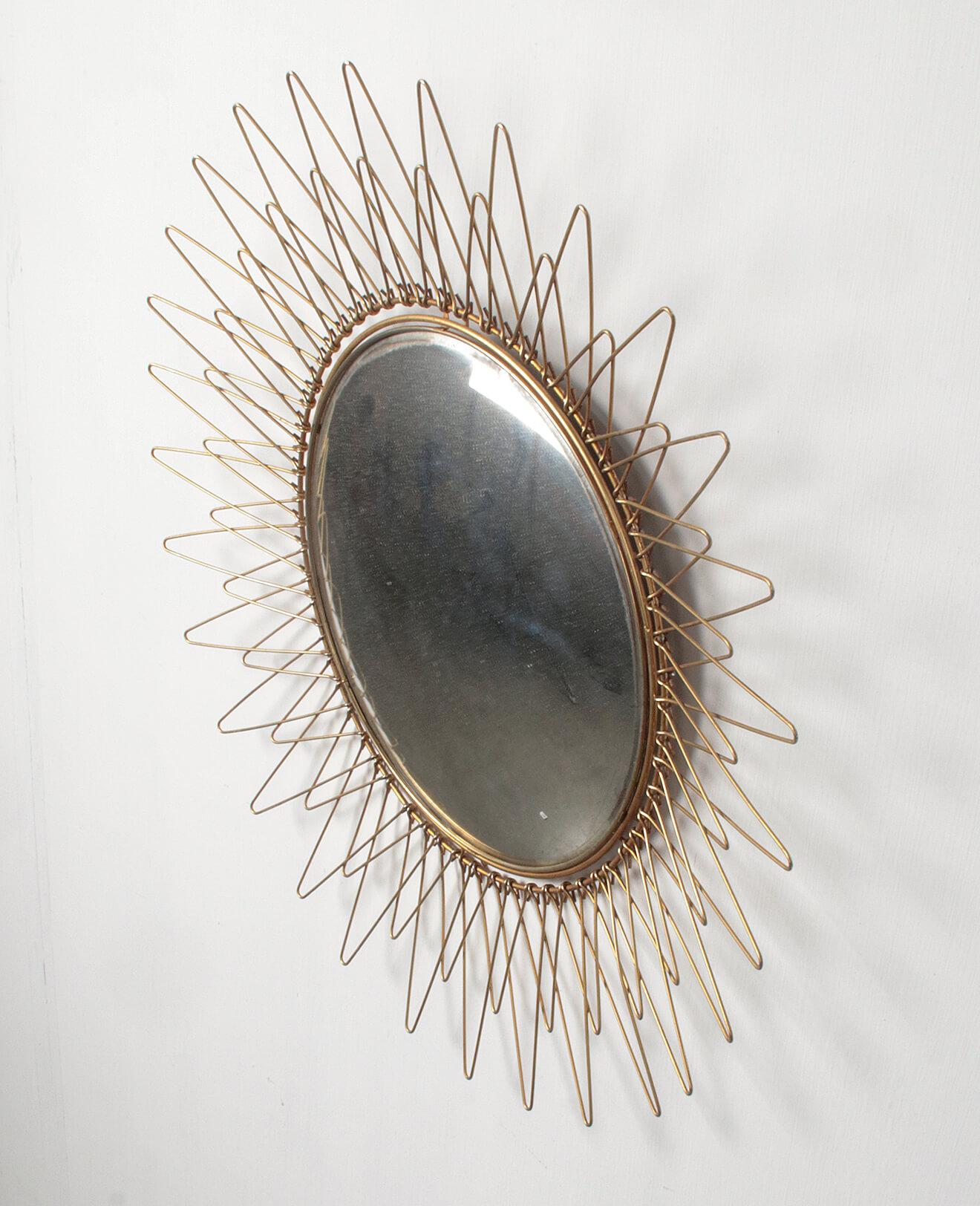 Mid-20th Century Pair of Sunburst Mirrors 6