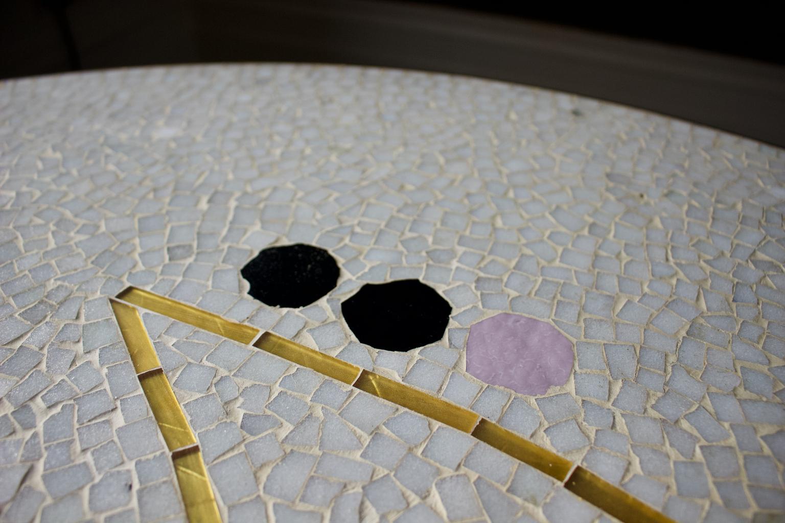 Mid-Century Modern Pale Grey Mosaic Table with Gold and Lilac Accents, Germany 10