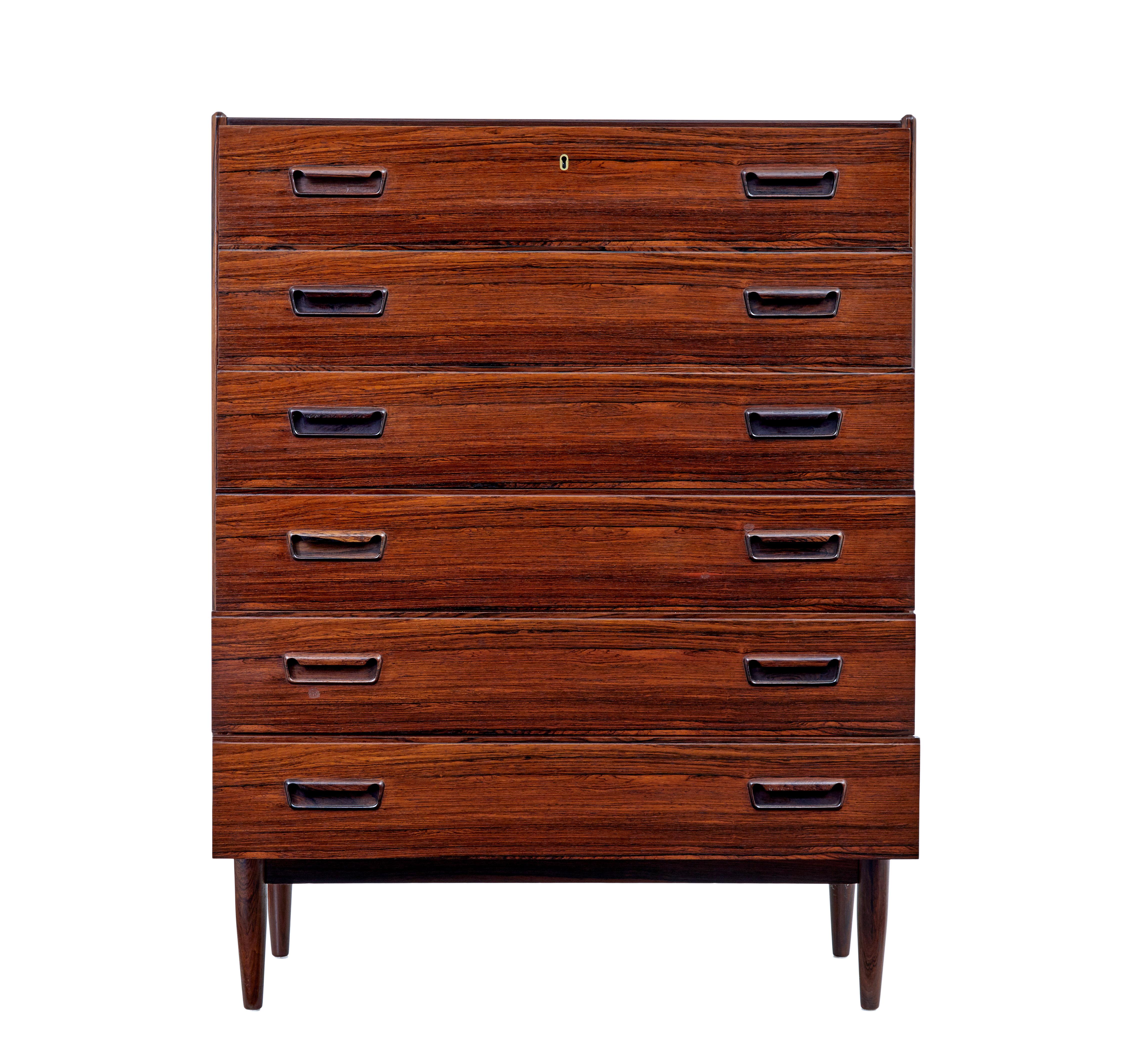 Mid-Century Modern Mid-20th Century Palisander Tall Chest of Drawers For Sale