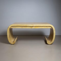 Mid-20th Century Parchment-Covered Desk, Likely France