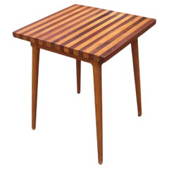 Mid 20th Century Parquet Top Maple Table by Gunlocke