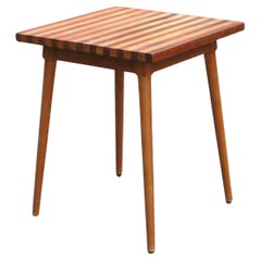 Mid 20th Century Parquet Top Maple Table by Gunlocke