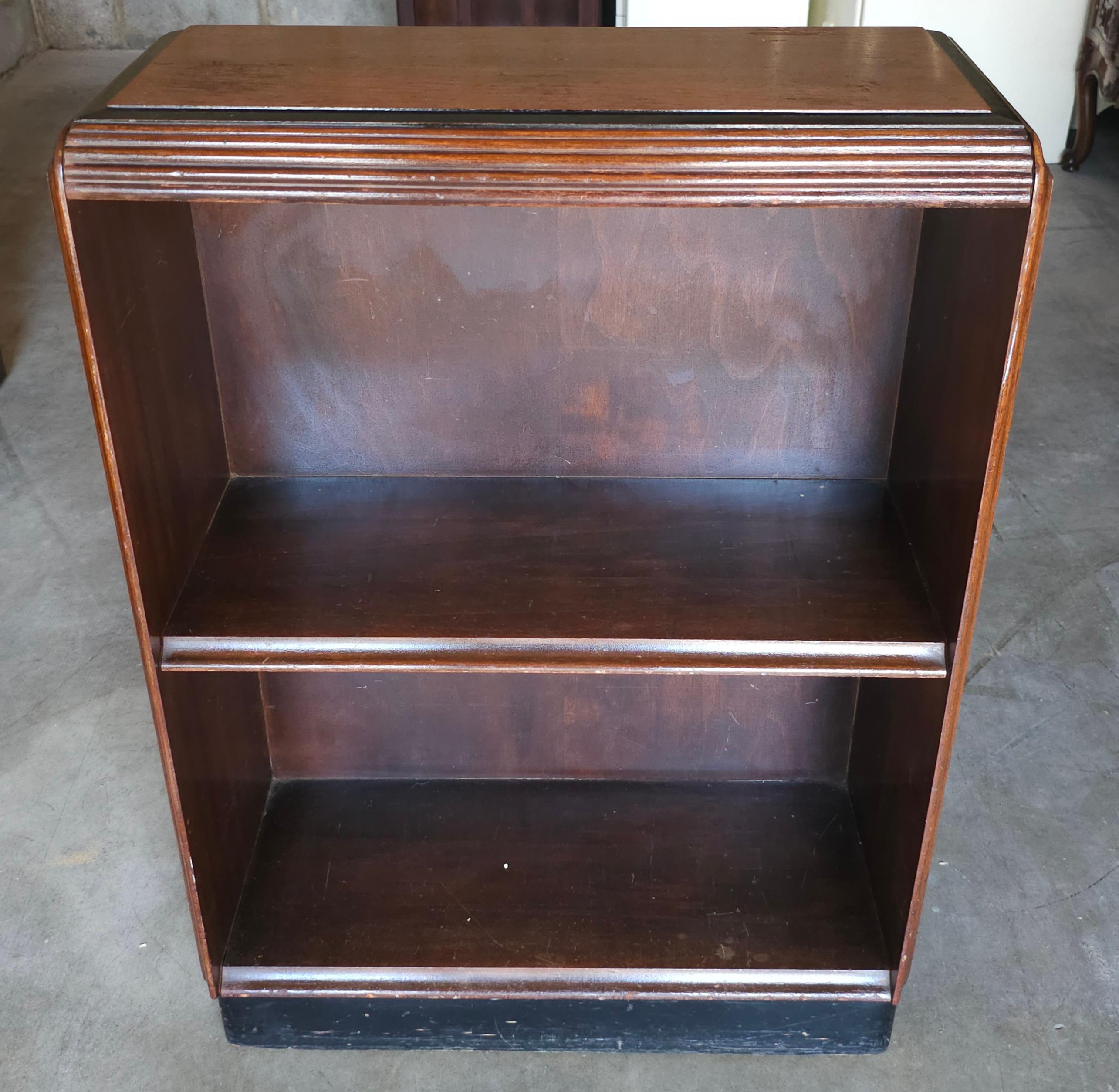 American Mid-20th Century Partial Ebonized Mahogany Low Bookcase For Sale