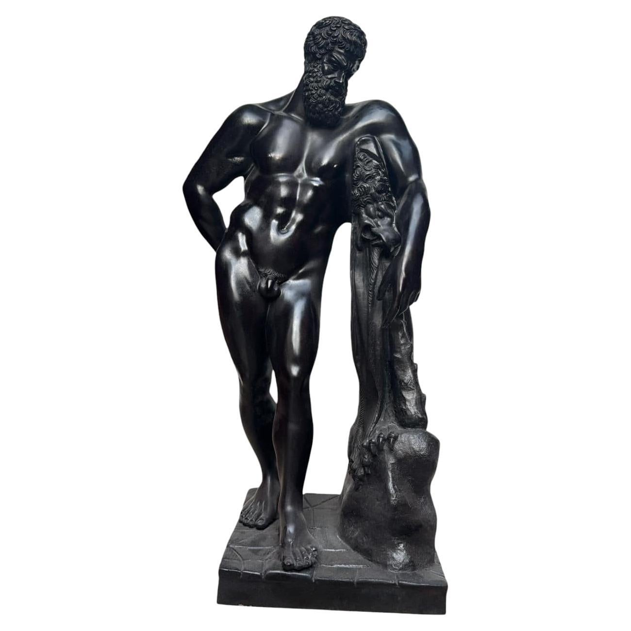 Patinierte Bronzeskulptur des Herkules aus der Mitte des 20. Jahrhunderts - 1950er Jahre