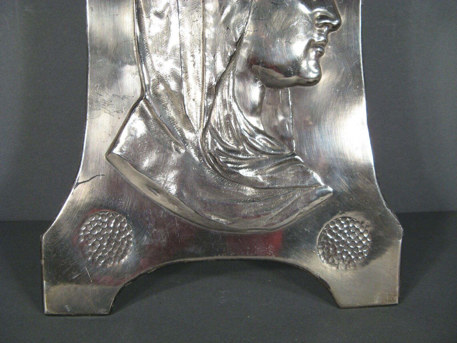 French Mid-20th Century Patinated Metal Bas-Relief of the Virgin Mary -1Y60
