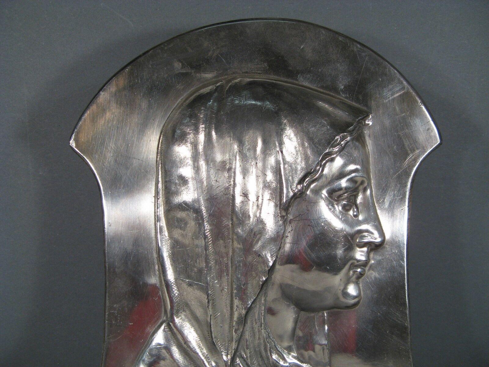 Mid-20th Century Patinated Metal Bas-Relief of the Virgin Mary -1Y60 In Good Condition In Bordeaux, FR