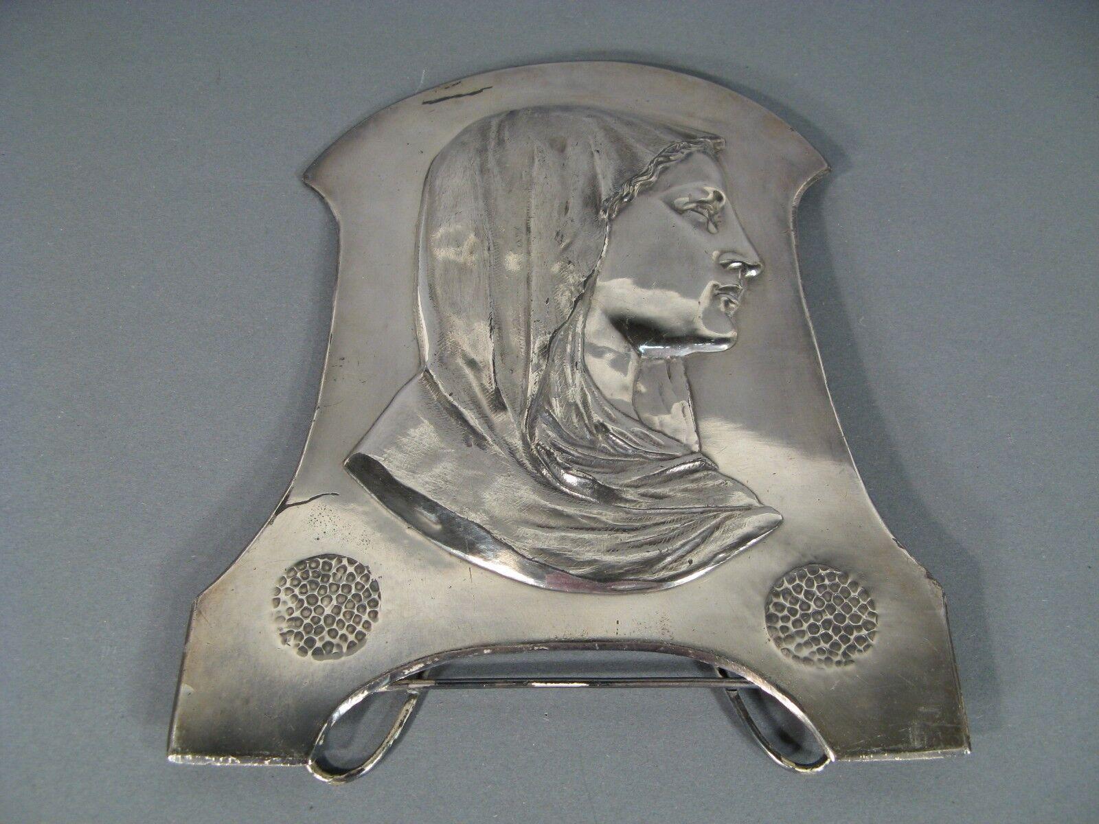 Mid-20th Century Patinated Metal Bas-Relief of the Virgin Mary -1Y60 1